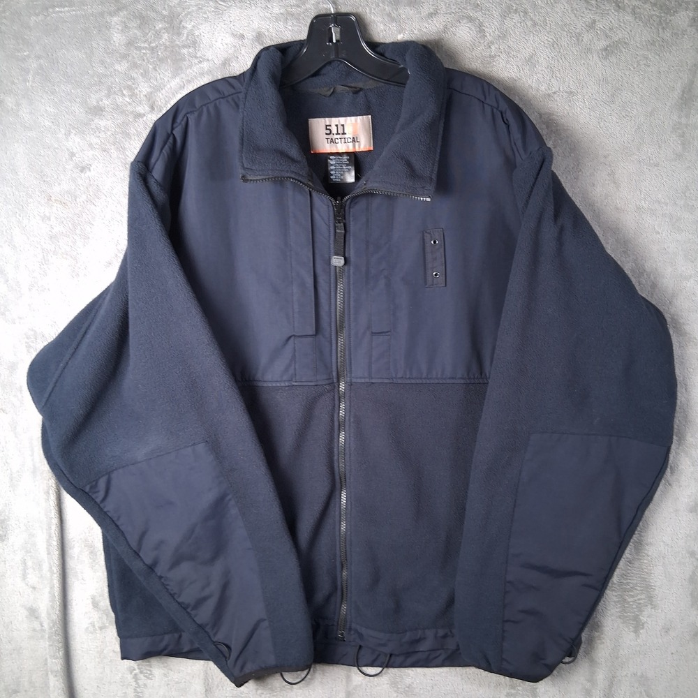 5.11 Tactical Mens XL Navy Blue Full Zip Fleece Jacket Hybrid Utility Coat